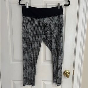 RBX Black and Gray Capris with Elastic Waistband